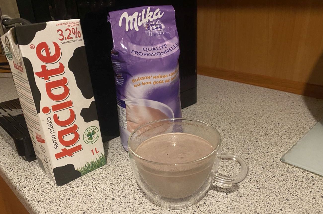 czekolada Milka zrobiona za pomocą ekspresu Melitta Passione OT F53/1-102